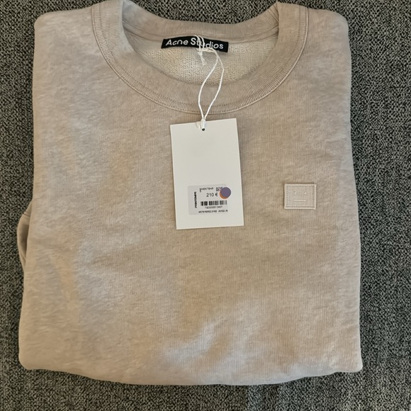 acne studios CREW NECK SWEATSHIRT - NWT- Unisex size small -  Oatmeal melange - Picture 5 of 10
